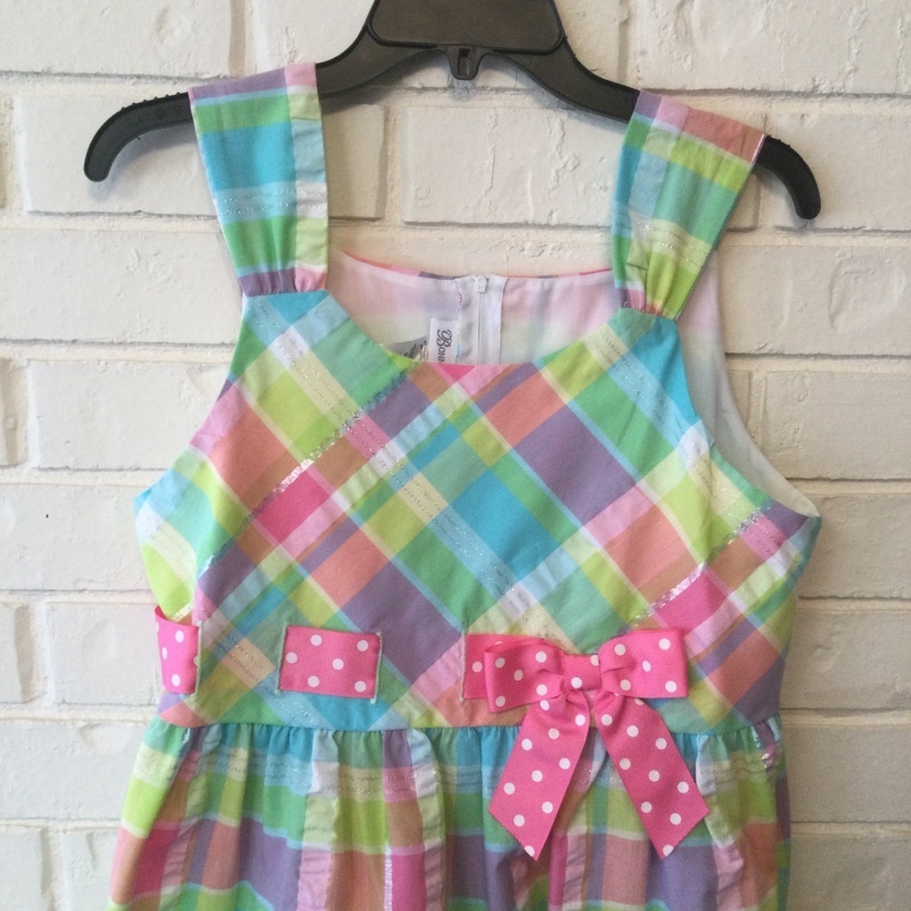 Bonnie Jean Girls Sleeveless Plaid Dress Plus Half Size 16 1/2 NEW
